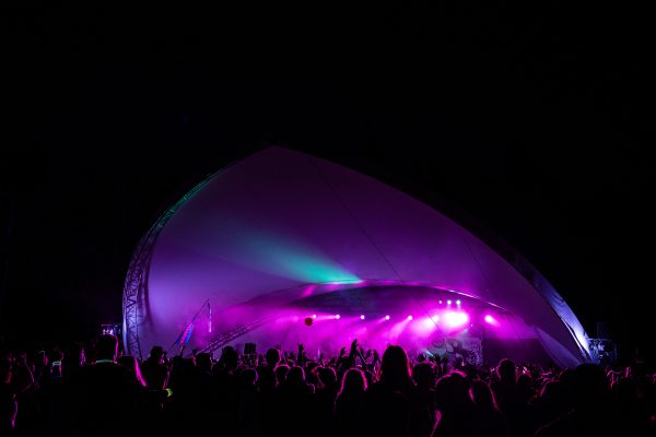 big blue at night winnipeg folk fest